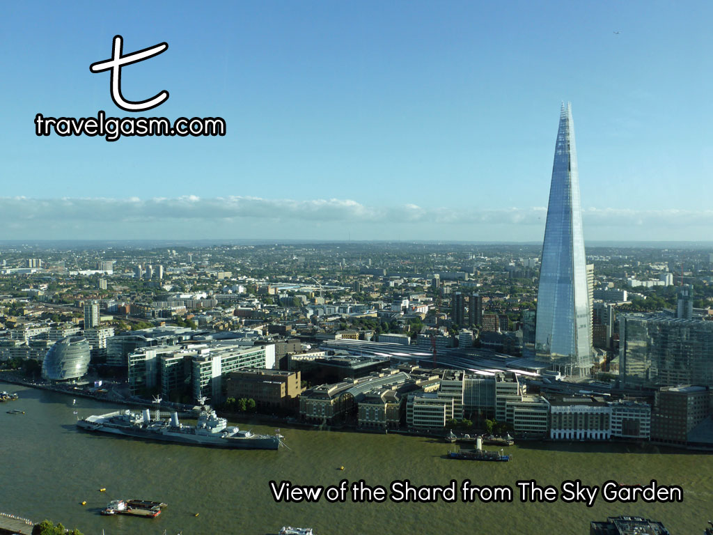 The Sky Garden atop the Walkie Talkie building is perfect for viewing the Shard.
