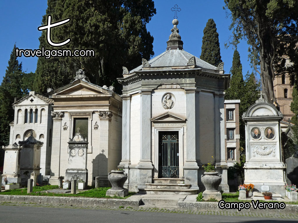 This attractive cemetery is near Rome's largest university.