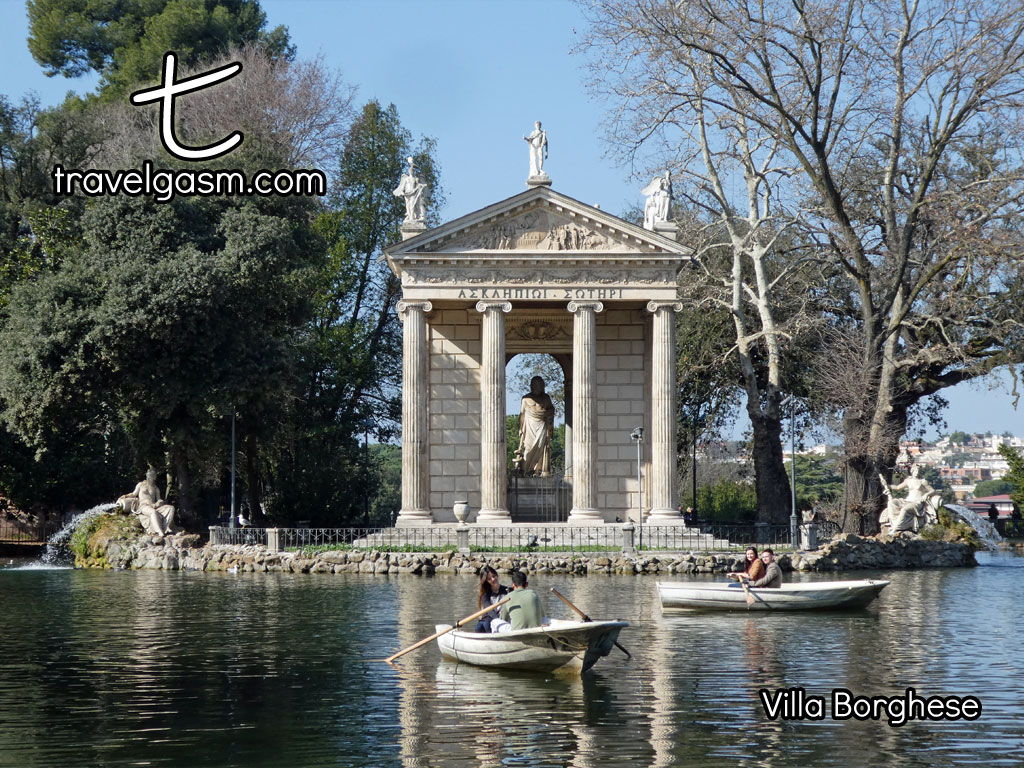 The lake in the middle of Villa Borghese is an attractive photo op.