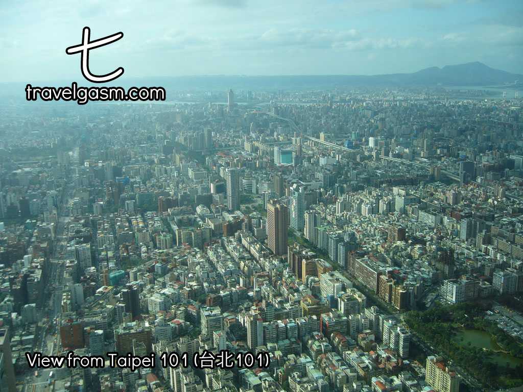 The view from the Taipei 101 observation deck.