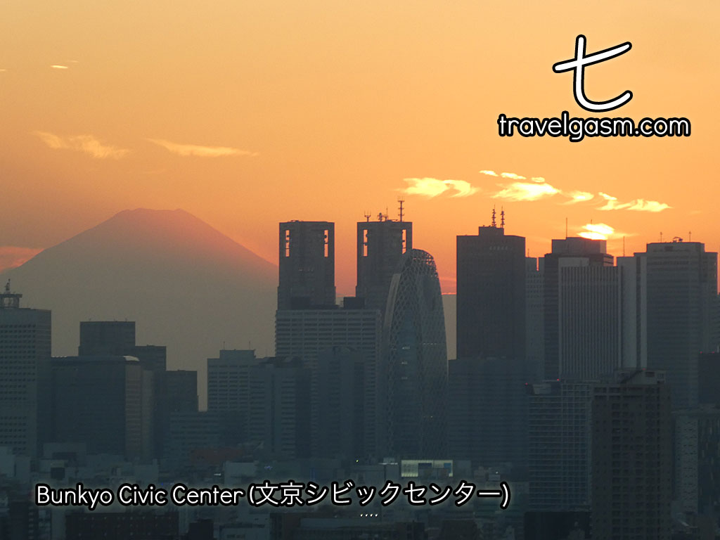 On a clear day, it is possible to see Mount Fuji from Bunkyo Civic Center.